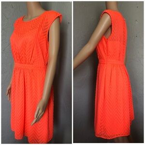 J. Crew Sleeveless Chiffon Dress in Zigzag - Neon